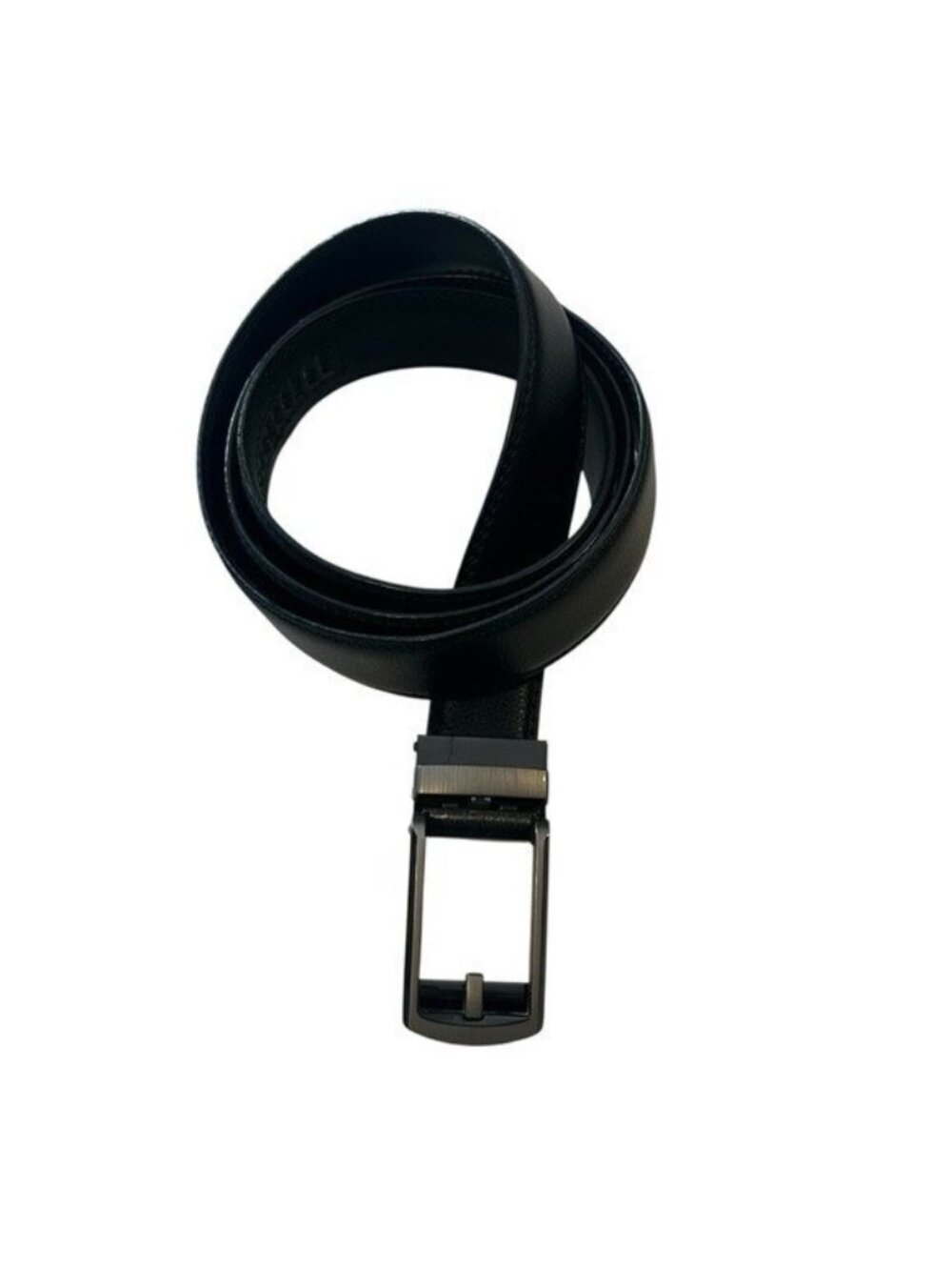 Comfort Click Lock Belt Men's 38-44" Black Leather Adjustable Buckle Casual